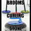 Curling Stone and Brooms