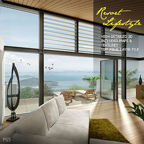Sea view Living Hall 3D Models