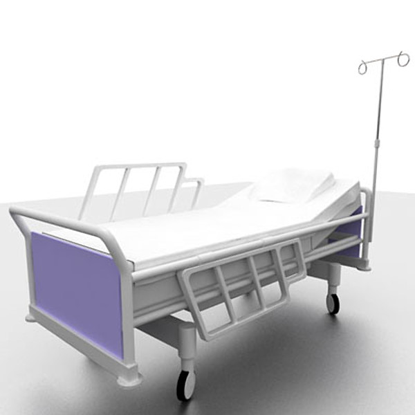 ICU Hospital bed with patient