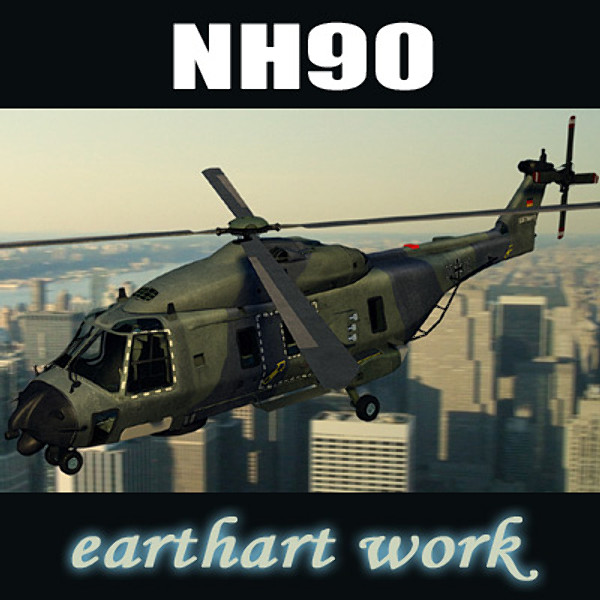 european helicopter nh90 3d model - NH90 helicopter (GER) by earth art
