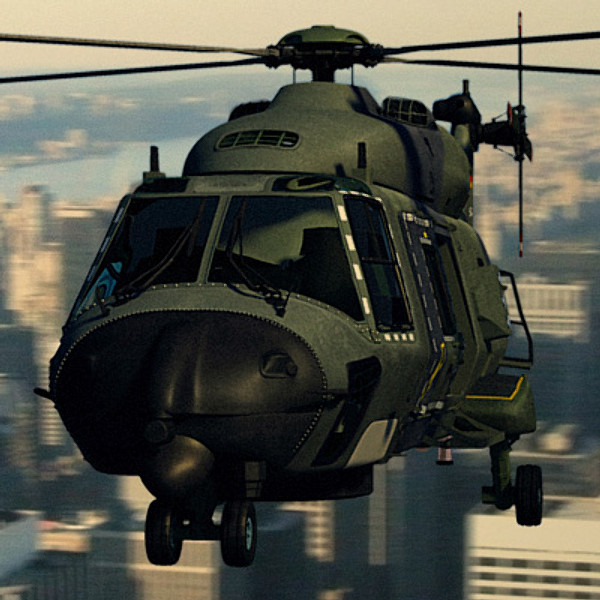 european helicopter nh90 3d model - NH90 helicopter (GER) by earth art