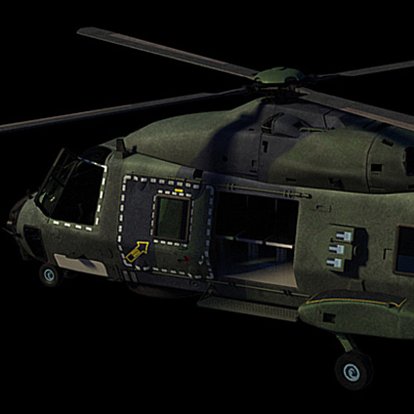 european helicopter nh90 3d model - NH90 helicopter (GER) by earth art