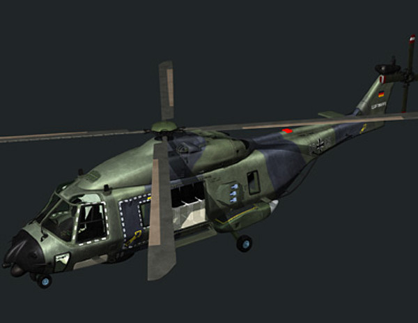 european helicopter nh90 3d model - NH90 helicopter (GER) by earth art