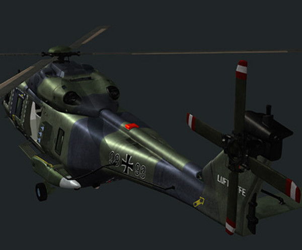 european helicopter nh90 3d model - NH90 helicopter (GER) by earth art