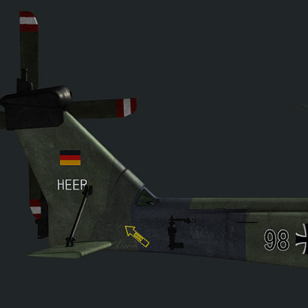 european helicopter nh90 3d model - NH90 helicopter (GER) by earth art