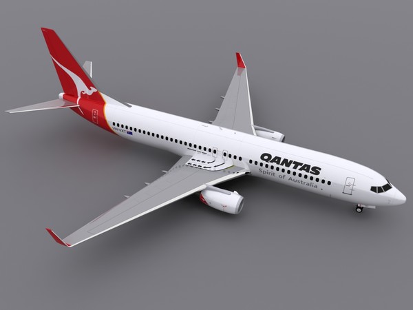 3d aircraft qantas model - 737-800 - Qantas by foxxhound