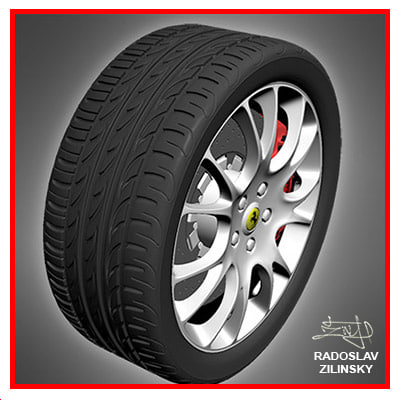 car WHEEL pirelli zero nero TIRE 3D Models