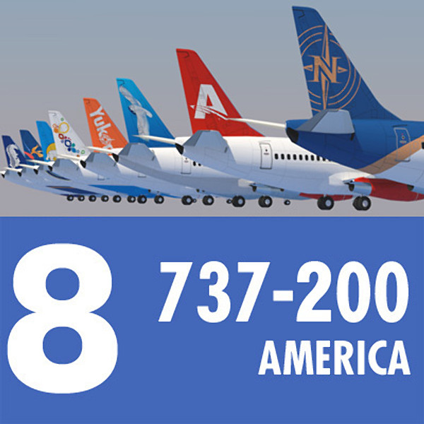 3d 737 200 airliner american model - 737 200 Collection. Eight American Airlines by ArqArt3D