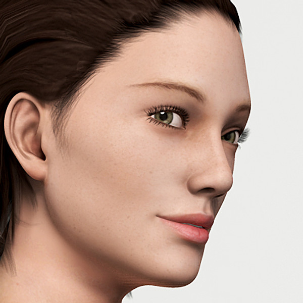 free realistic female girl head 3d model - Anatomy Hot Girl Angie Rigged by NONECG
