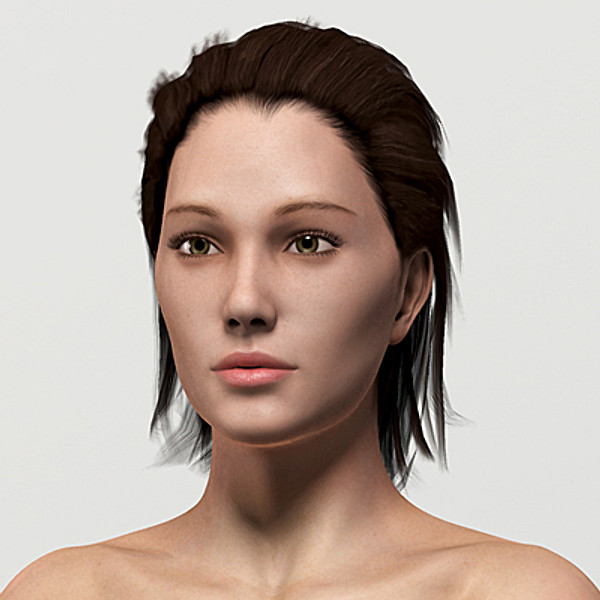 free realistic female girl head 3d model - Anatomy Hot Girl Angie Rigged by NONECG