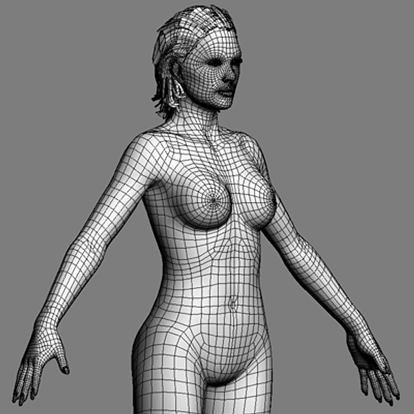 free realistic female girl head 3d model - Anatomy Hot Girl Angie Rigged by NONECG