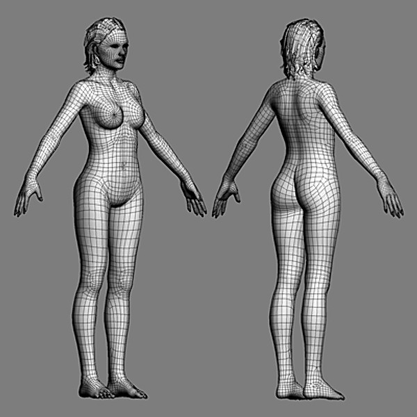 free realistic female girl head 3d model - Anatomy Hot Girl Angie Rigged by NONECG