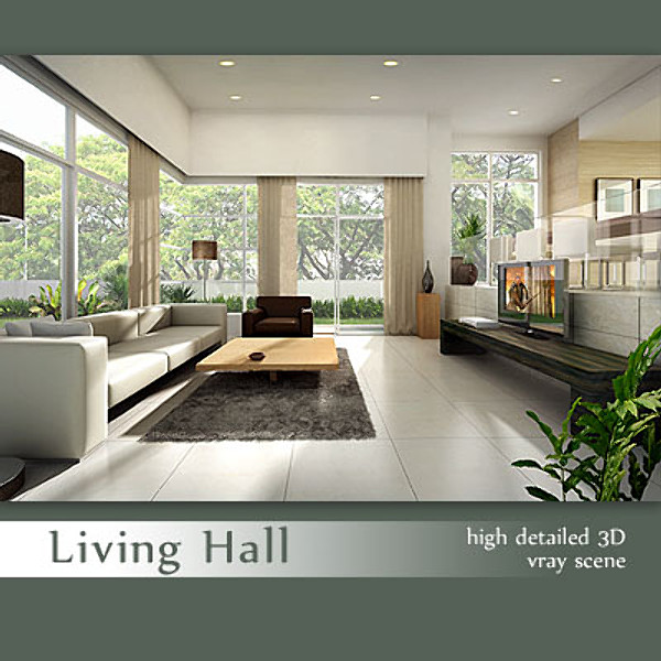Living Hall 3D Models