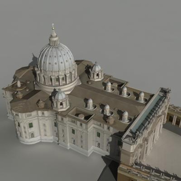 3d model st peter basilica rome - St. Peter Basilica in Rome (textured) by iaio82