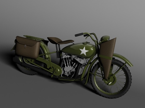 Harley-Davidson WLA 1942 WWII 3D Models