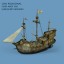 Medieval battle ship