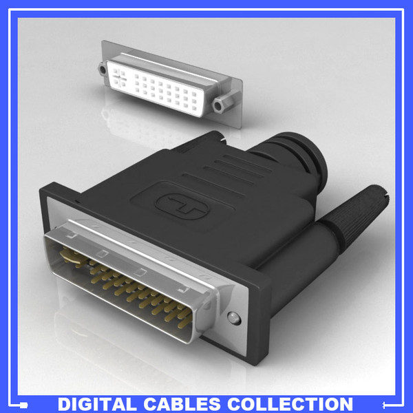 DVI-I Connector Male/Female 3D Models