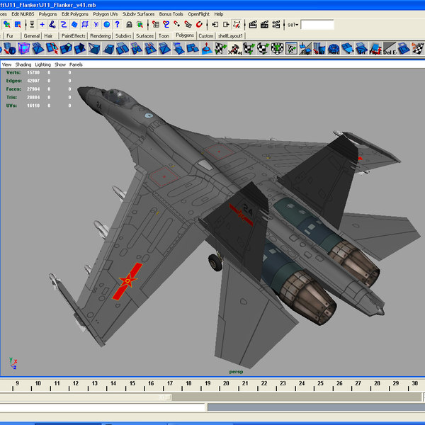 3d plaaf flanker fighter model - J11 Flanker 3DModel by ES3DStudios