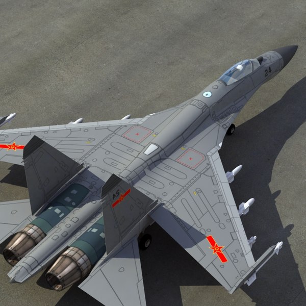 3d plaaf flanker fighter model - J11 Flanker 3DModel by ES3DStudios