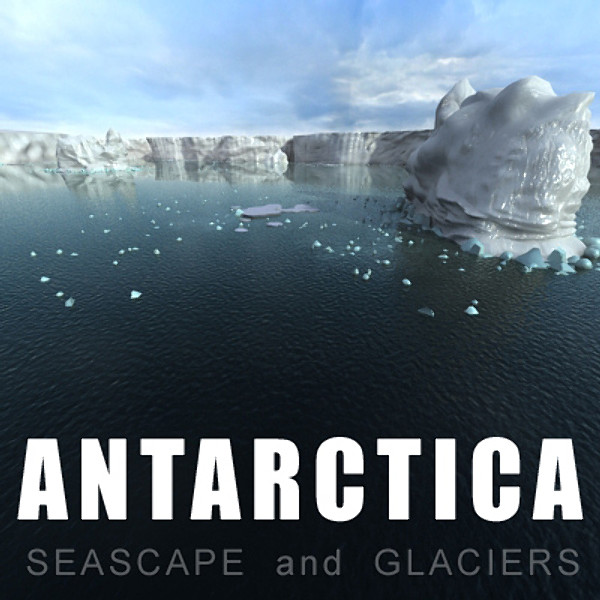 Antarctica icebergs - landscape 3D Models