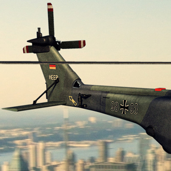 european helicopter nh90 3d model - NH90 helicopter (GER) by earth art