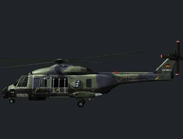 european helicopter nh90 3d model - NH90 helicopter (GER) by earth art