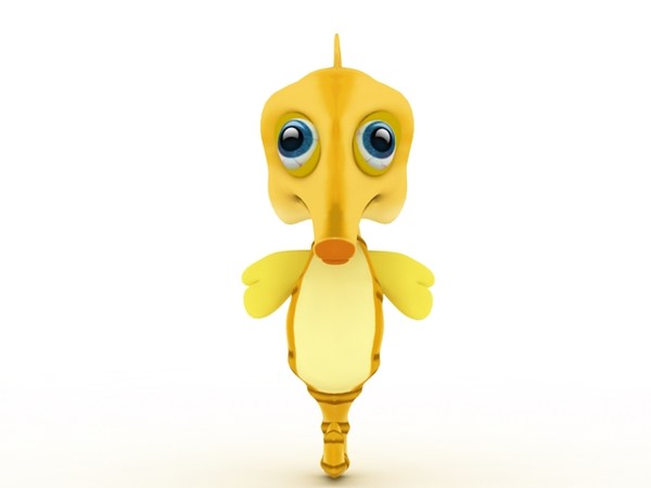 Cartoon Seahorse  - Cartoonish Aquatic Creature 3d model