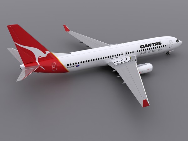 3d aircraft qantas model - 737-800 - Qantas by foxxhound