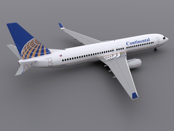 3d aircraft continental model - 737-800 - Continental.max by foxxhound
