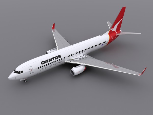 3d aircraft qantas model - 737-800 - Qantas by foxxhound