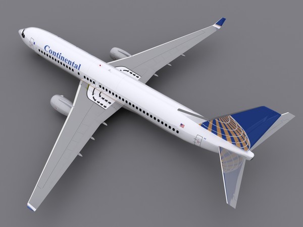 3d aircraft continental model - 737-800 - Continental.max by foxxhound