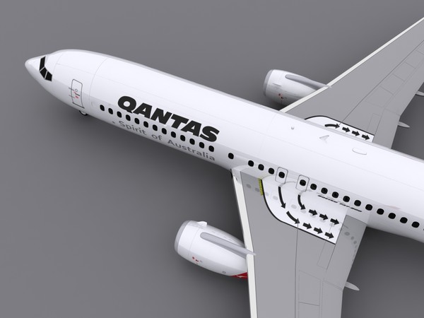 3d aircraft qantas model - 737-800 - Qantas by foxxhound