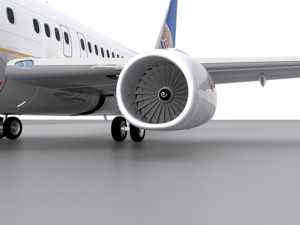 3d aircraft continental model - 737-800 - Continental.max by foxxhound
