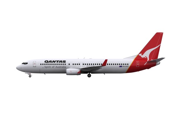 3d aircraft qantas model - 737-800 - Qantas by foxxhound