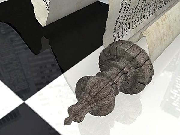 3ds max jewish torah 2 - Torah (Papyrus Scroll 2) by Whong