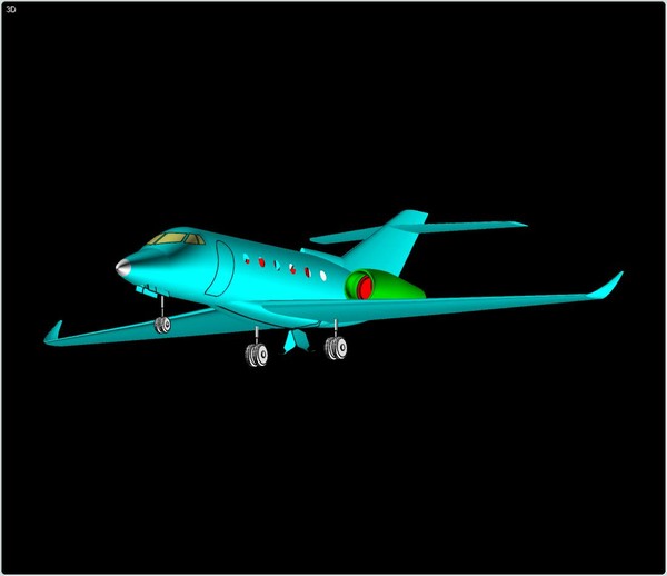 hawker 900xp business aircraft 3d model - Hawker 900XP Business Aircraft Assembly Model by RodgerSaintJohn