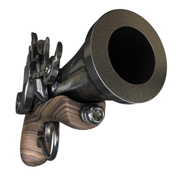 gun 3d obj - pistolet-ancien by 3DBS