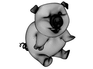 cartoon pig bone 3d c4d - Boned cartoon pig by 3DBS