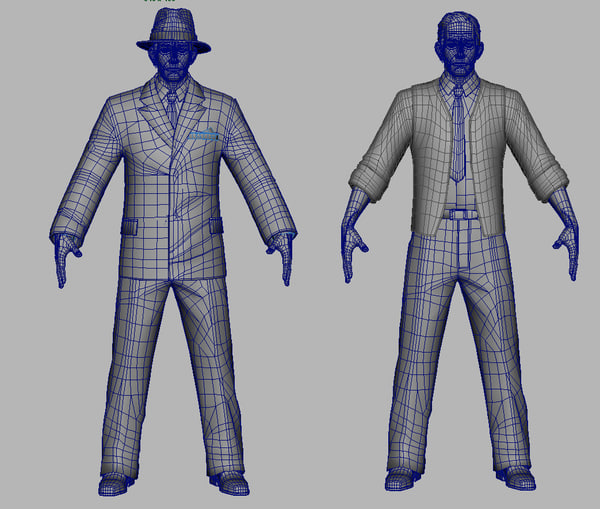 Human Model, 3 variations, ma, mb, obj formats
