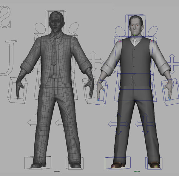 Human Model, 3 variations, ma, mb, obj formats